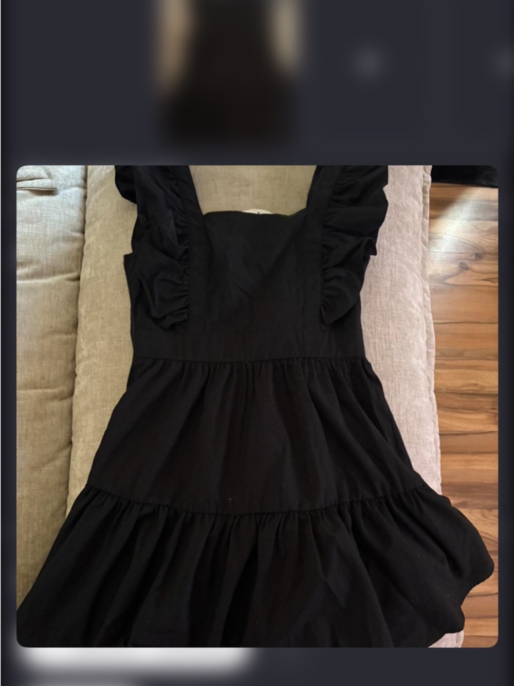 SHEIN Black Ruffled Midi Dress
